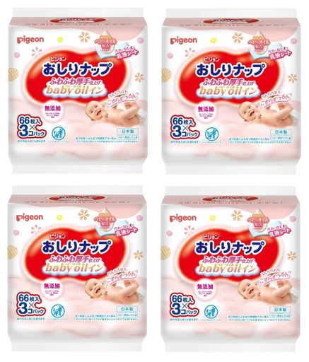 【まとめ買い】ピジョン おしりナップ こすらずつるんっ (乳液タイプ) 詰替用 66枚入 3個【×4セット】 【まとめ買い】ピジョン おしりナップ こすらずつるんっ (乳液タイプ) 詰替用 66枚入 3個【×4セット】
