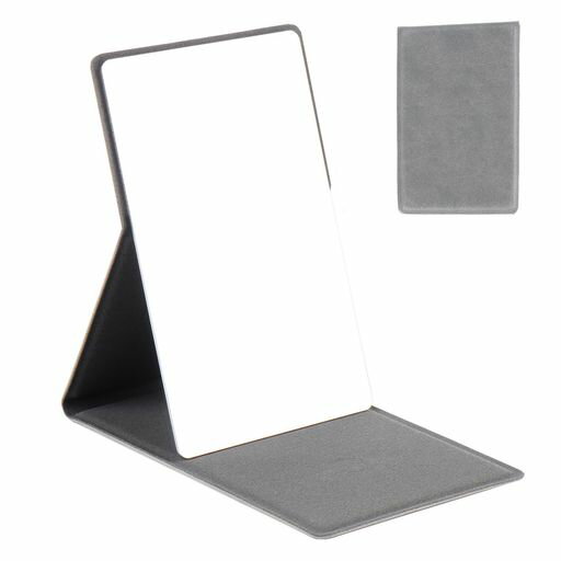 小型折立鏡化粧鏡折りたたみ式角度は自由に調整できますステンレス鋼超軽量(高級グレー)