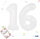 数字バルーン32インチ白誕生日風船数字16アルミ風船誕生日ハッピーバースデー飾り付けウェディング記念日(16白)