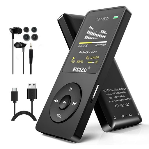 RUIZU 64GB MP3プレーヤーBluetooth 5.3、1.8「スクリーンポータブル音楽プレーヤー、FMラジオ、録音、電子書籍