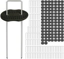 防草シート固定ピン100本セット黒丸付きAOKKRUピン杭人工芝固定用園芸用20cm*4cm*20cm