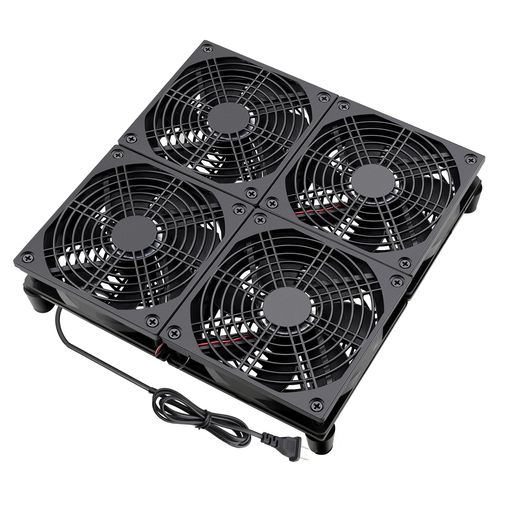 GDSTIME 4x120mm x 25mm 24cm 4連 12V 冷却ファン換気扇 、レシーバーアンプ用DVRプレイステーションXboxコンポーネントラップトップ PC冷却ファン