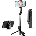 boobaaa自撮り棒スマホスタンド三脚iphoneandroid対応安定性アップコンパクトリモコン付き携帯スタンド折りたたみ式セルカ棒selfiestick360°+225°可調節65~95mm多機種対応