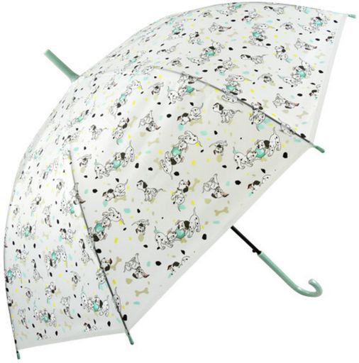 ベーシックスタンダード(BASIC STANDARD) 長傘 女子 ティーン 人気 半透明傘 ビニール傘 58CM ワンタッチ ジャンプ傘 丈夫 軽量 グラスファイバー骨 かわいい キャラクター 101匹わんちゃん
