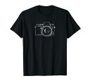 写真ギフトミラーレスデジタルカメラとレンズラインアートTシャツ