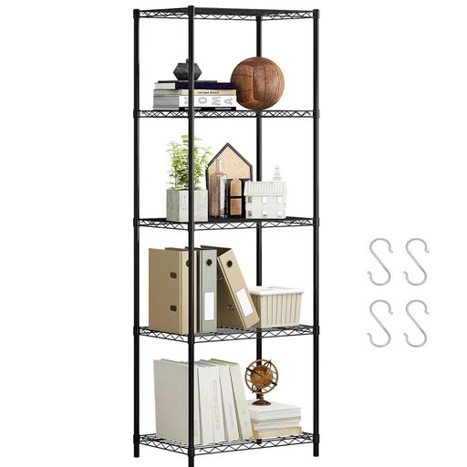 HEEOREVスリムスチールラック棚レンジ台キッチンラック5段省スペース棚ストレージオーガナイザー収納棚..