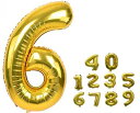 数字バルーン 40インチ 0-9 数字 バルーン 誕生日バルーン ナンバー 純色 アルミ風船 バースデーバルーン 大きい 装飾グッズ 風船 パーティーグッズ ウェディング 記念日 (数字6 ゴールド)