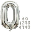 数字バルーン 40インチ 0-9 数字 バルーン 誕生日バルーン ナンバー 純色 アルミ風船 バースデーバルーン 大きい 装飾グッズ 風船 パーティーグッズ ウェディング 記念日 (数字0 シルバー)
