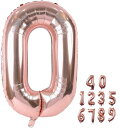 数字バルーン 40インチ 0-9 数字 バルーン 誕生日バルーン ナンバー 純色 アルミ風船 バースデーバルーン 大きい 装飾グッズ 風船 パーティーグッズ ウェディング 記念日 (数字0 ローズゴールド)