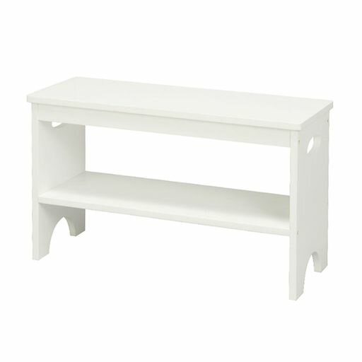 永井興産天然木玄関ベンチ幅60cm靴収納シューズラック付き収納棚付き補助椅子ホワイトNK-7407