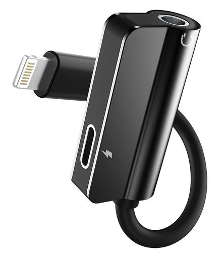 iPhoneイヤホンジャック変換同時きゅうそく充電スプリッター2in1いやほん急速充電器3.5mm