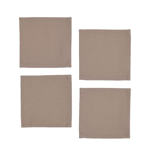 楽天アクアデイリーストアスタイルデコール（STYLEDecor）コースター綿100％おしゃれ布4枚セット洗える北欧無地オックス・サンドベージュW3003500