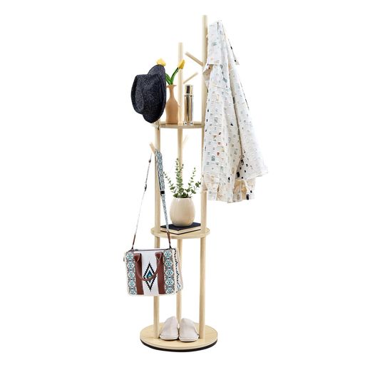 VECELOポールハンガーコートハンガーコートラック回転式ベースハンガーラック幅40x奥行き40x高さ163cmコート掛け洋服掛けスリム衣類収納省スペース多機能...