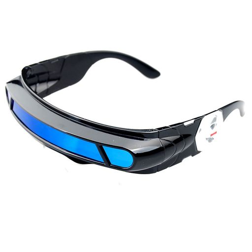 PROSOOL 偏光未来サイクロプスのモノブロックシールドミラーサングラス (BLUE)