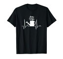 水やり缶ハートビートガーデニングガーデナーTシャツ