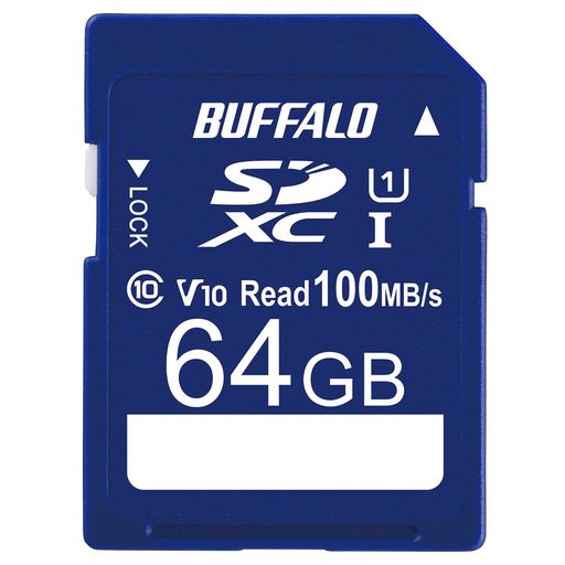 バッファロー SDカード 64GB 100MB/s UHS-1 スピードクラス1 VideoSpeedClass10 IP...