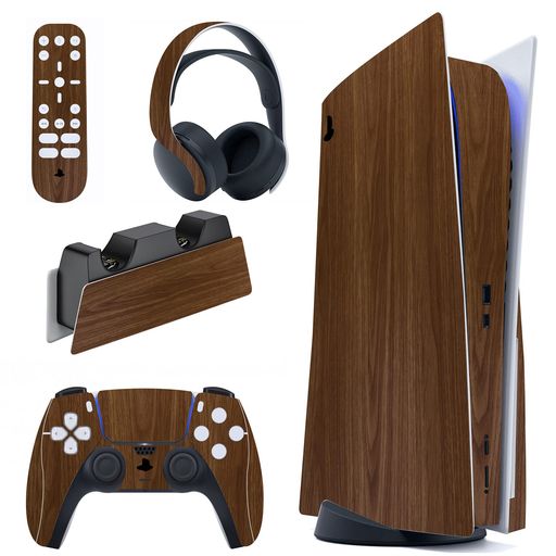 PLAYVITAL PS5コンソールディスクエディションに対応用カスタムステッカー、PS5コントローラー&充電ステーション&ヘッドセット&メディアリモート用PS5ステッカーシール【木目調デザイン】 PLAYVITAL PS5コンソールディスクエディションに対応用カスタムステッカー、PS5コントローラー&充電ステーション&ヘッドセット&メディアリモート用PS5ステッカーシール【木目調デザイン】