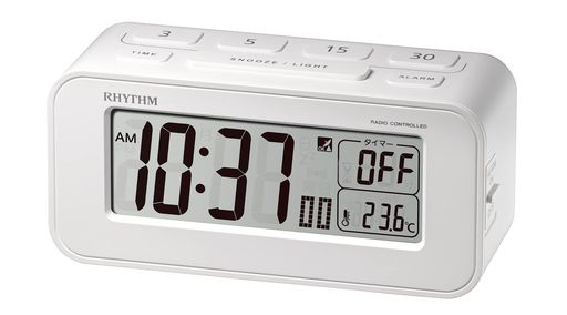Other - リズム(RHYTHM)目覚まし時計電波時計温度計3・5・15・30分のワンプッシュタイマー機能付きフィットウェーブタイマーD231白6.4x13.6x5.7cm8RZ231SR03