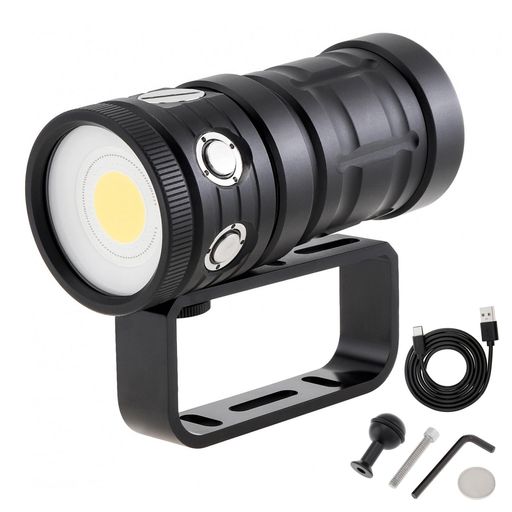 SecurityIng DF14 ダイビングライト 18000ルーメン 明るい COB LED 水中ライト IPX8防水 水中100M 120W 120°ワイドビーム 7つ点灯モード スキューバダイビングライト Type-C充電式