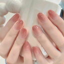 ISHRネイルチップ24枚入つけ爪3D立体感手用損傷のないジェルネイルシール人気女性おしゃれキラキラ付け爪(3平均サイズ)