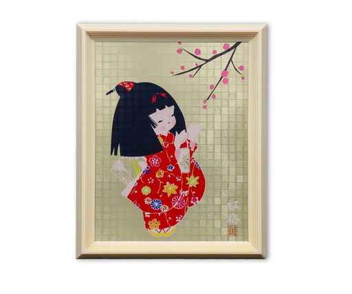 日本のお土産 人形額 紅梅 昭和 レトロ 立体 壁掛け インテリア 飾り 日本製 伝統 ...