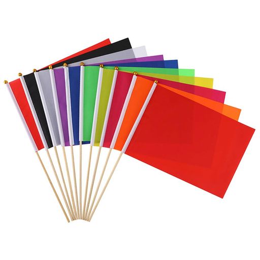 LIOOBOマーキングフラッグ10個セット庭用灌漑旗建設用ポリエステル製マーカーフラグ木製ポール付き芝生測量園芸用品