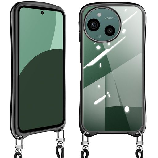 AQUOSSense10Sense9用ケースクリアショルダーsense109SH-53F/SH-M33/SH-53E/SHG14/SH-M29アクオスセンス10/9スマホケースカバー耐衝撃肩掛け首掛け斜めかけケース