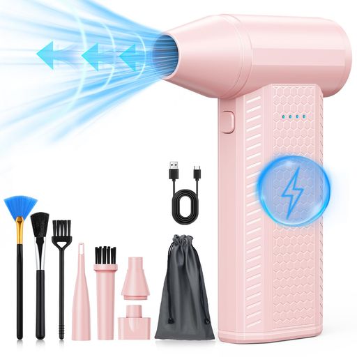 FOURQ圧縮空気ダスターキット-ブロワー-PCダスター電気-130000RPM-4000mAh大容量バッテリー超強力ブラシレスモーターType-C充電式小型軽量過熱保護充電式エアダスター5種類ノズル付き