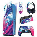 PLAYVITALPS5コンソール本体(デジタルバージョン)に対応用ステッカーシール、PS5コントローラー&充電ステーション&ヘッドセット&リモコンに対応するス...