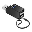 TRkinUSBハブ3ポートUSB3.0+USB2.0コンボハブ超小型バス電源usbハブUSB拡張高速軽量コンパクト携帯便利1個入(ブラック)