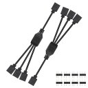 CERRXIAN2PCS5V3PINARGBスプリッターケーブル1対35V3ピン・アドレス可能(オスピン付き)1メス~3メスポート3PINハブ拡張コネクタコードARGBLEDストリップ、ARGBファンなど用(2)