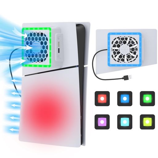 IESOOY FOR PS5 SLIMѥեP5 SLIMǥȥǥѥե3®ե®١6ĴǽRGB饤...
