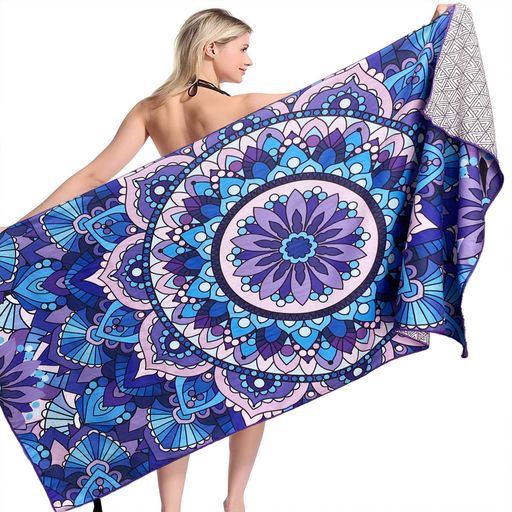 【BlueGiraffe】ビーチタオルスーパーソフトスイムタオルマイクロファイバーバスタオル180x90CM旅行超吸水防砂大判薄型大きい軽量コンパクトヘアタオル速乾プール海水浴旅行用タオル持ち…