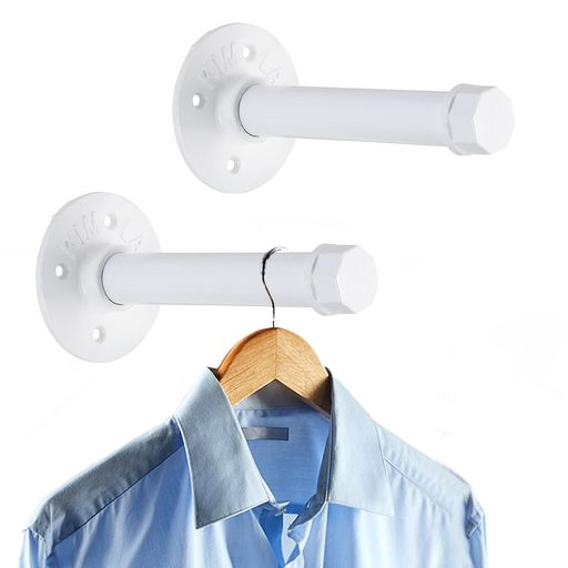 Sumnaconパイプ型ウォールハンガー壁掛けラック衣類ハンガーラック服掛けラックタオル掛け壁ネジ焼付け塗装錆びにくいアンティーク調寝室浴室玄関ベランダ物干しホ...