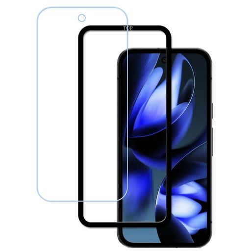 HUAKE目の疲れ軽減93%ブルーライトカット【1枚入り+ガイド枠付き】GooglePixel9a用ガラスフィルム保護フィルムガイド枠付き