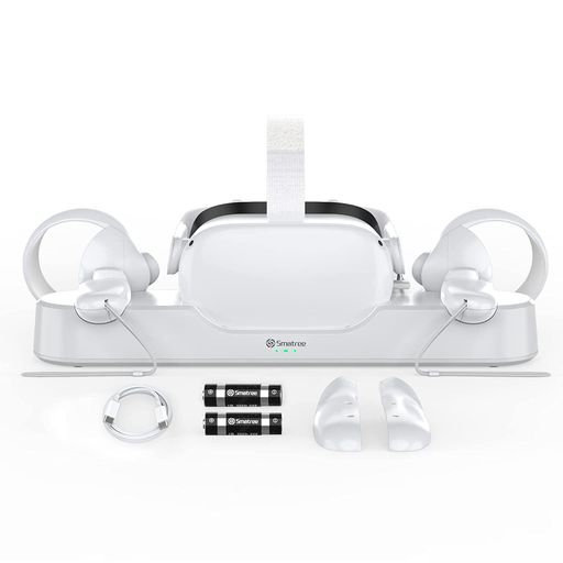 SMATREE QUEST 2用の充電ドックVRヘッドセットとTOUCHコントローラーを同時に充電でき(充電できコントローラーバッテリー2個付き) QUEST2向けのストラップにも適用クエスト2用の充電ドックVRアクセサリー SMATREE QUEST 2用の充電ドックVRヘッドセットとTOUCHコントローラーを同時に充電でき(充電できコントローラーバッテリー2個付き) QUEST2向けのストラップにも適用クエスト2用の充電ドックVRアクセサリー