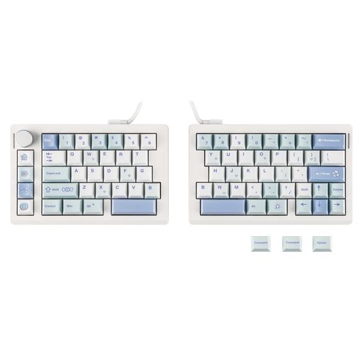 EPOMAKER Split70 ワイヤレスゲーミングキーボード 分割キーボード QMK/VIA対応 テンキーレス 70% メカニカルキーボード 無線 ホットスワップ対応 クリーミーリニアスイッチ 2.4Ghz/BT/Type-C ノブ付き