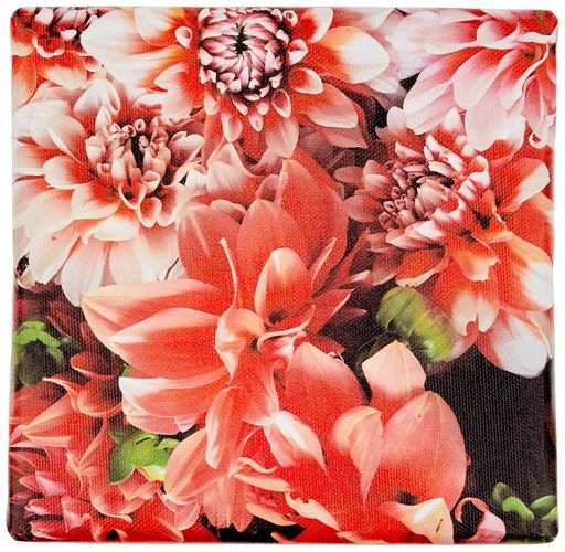 【アートデリ】花のファブリックボードインテリア雑貨アートパネルキャンバスピンクpoht-2205-02-S15cm..