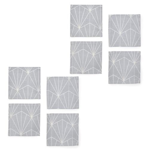 スタイルデコール(STYLEDecor)コースター8枚セットシルバーライト綿100%おしゃれ布洗えるスタイルデコールW3001202