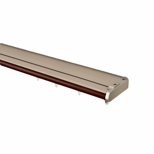 トーソーカーテンレール1.6m~3.0mブラウン木目ダブル伸縮遮光静音省エネ光漏れすきま風軽減カバートップ30009570