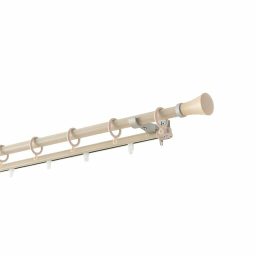 トーソーカーテンレール1.7m~3.0mナチュラル木目ダブル伸縮式ポールリングランナー30009550