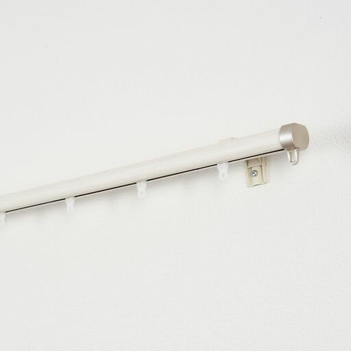 トーソーカーテンレール1.6m~3.0mホワイト木目シングル伸縮静音天井付け正面付け30009556