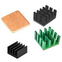 EASYCARGORASPBERRYPIヒートシンクキットアルミニウム銅+3M8810熱伝導粘着テープ冷却クーラーRASPBERRYPI4PI3用グリーン(2)