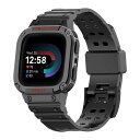 コンパチブルFITBITVERSA3/VERSA4/FITBITSENSE/SENSE2ウォッチバンドケース付きソフトTPUスポーツバンド調節可能交換ベルトレデ...
