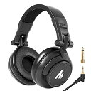 MAONOモニターヘッドホンヘッドフォン有線オーバーイヤーヘッドホンDJ用ヘッドホン密閉型遮音折り畳み可能50mm径ドライバー搭載3.5mm/6.35mmプラグ付き