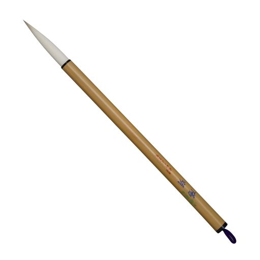 穂径:9.0mm 穂長:45.0mm 穂先の主材料の構成:上質羊毛、天尾毛 軸の質外観:竹、両骨 硬軟区分:中硬 適合性:楷、行、草