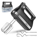 SEASAND電動ハンドミキサー泡立て器5段階スピード/ターボブースト機能ホイッパー工具収納ケース付き(ブラック)