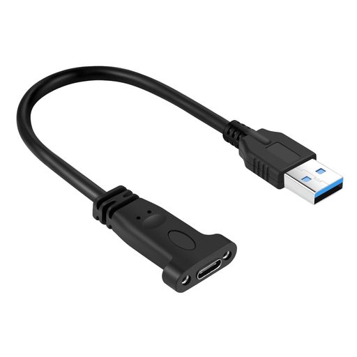 Thzzhnno USB Cメスto USBオスヘッドアダプタ ケーブル 0.2M、USB 3.1 Gen 2 Type C to USB A 10 Gbpsデータ転送アダプタ、USB A to USB C充電ねじ取り付け延長線、iPhone 15