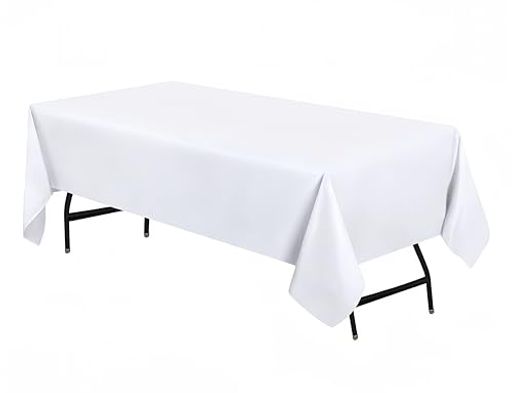 Ansimpleテーブルクロス150x260cm長机用白長方形無地汚れ防止おしゃれシンプルテーブルカバー食卓パー..