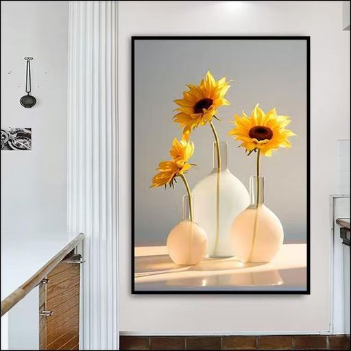 太陽の花ウォールステッカーひまわりファッションアートフラワーアレンジメント北欧ポスター3D立体植木..